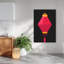 Festive Red Lantern Traditional Vibrant Wall Art Print by Marika Barsrsind - Wrapped Canvas Print-1994473966