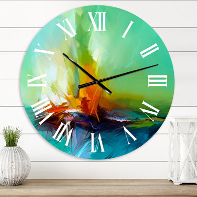 Abstract Colourful Seascape III - Modern wall clock