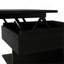 Table basse à plateau relevable H 15,3 po Babel, roulettes, une tablette, noir, salon