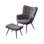 Pippin Upholstered Accent Chair with Footstool