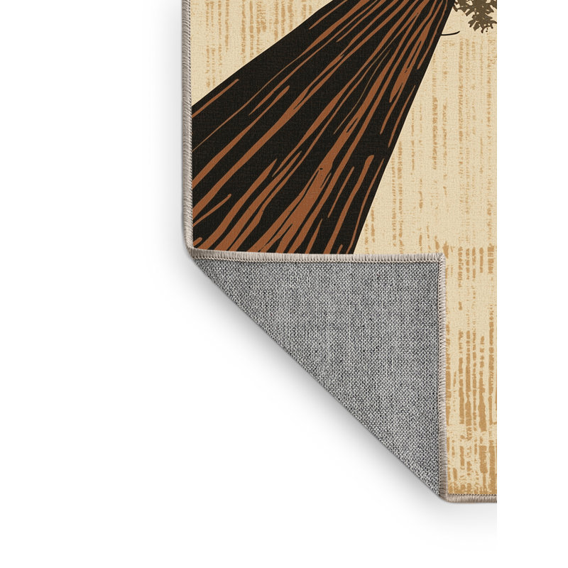 Tapis beige rustique lavable à la machine Ottwell Redwood Country, 4 x 2