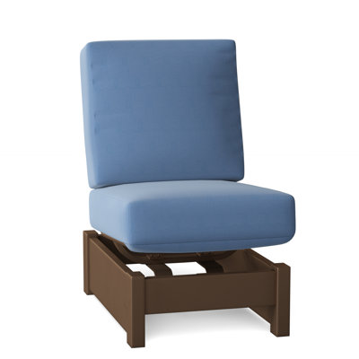 Chaise longue sans accoudoirs en plastique et aluminium avec coussins Sunbrella de 23,5 po Cherin