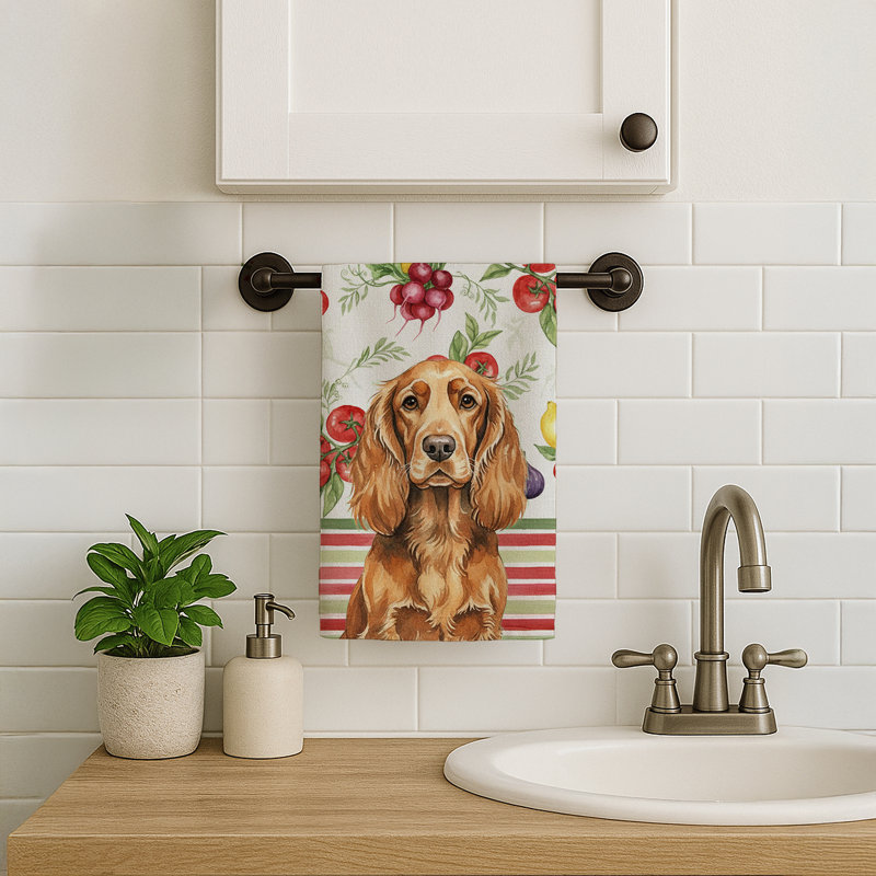 Sussex Spaniel Vegetables Kitchen Towel, Sussex Spaniel