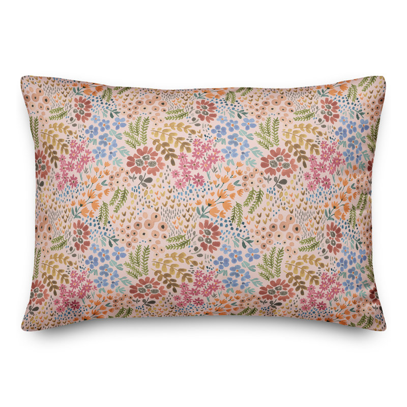  Coussin floral lombaire, Rose