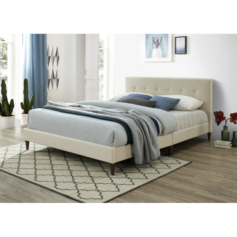 Meryl Upholstered Bed, Beige, Single (3')