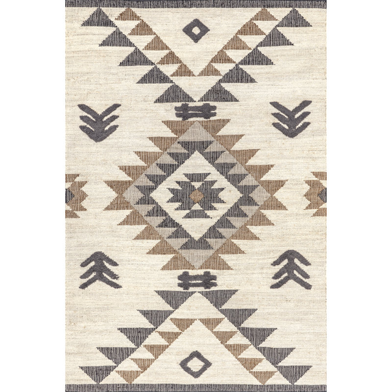 Soelch Tribal Jute Area Rug for Dining Room Living Room, Natural, Rectangle 9'6" x 13'6"