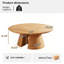 Table basse ronde de 99 cm (39 po) en bois naturel, table centrale moderne sur pied avec plateau en placage lisse pour salon