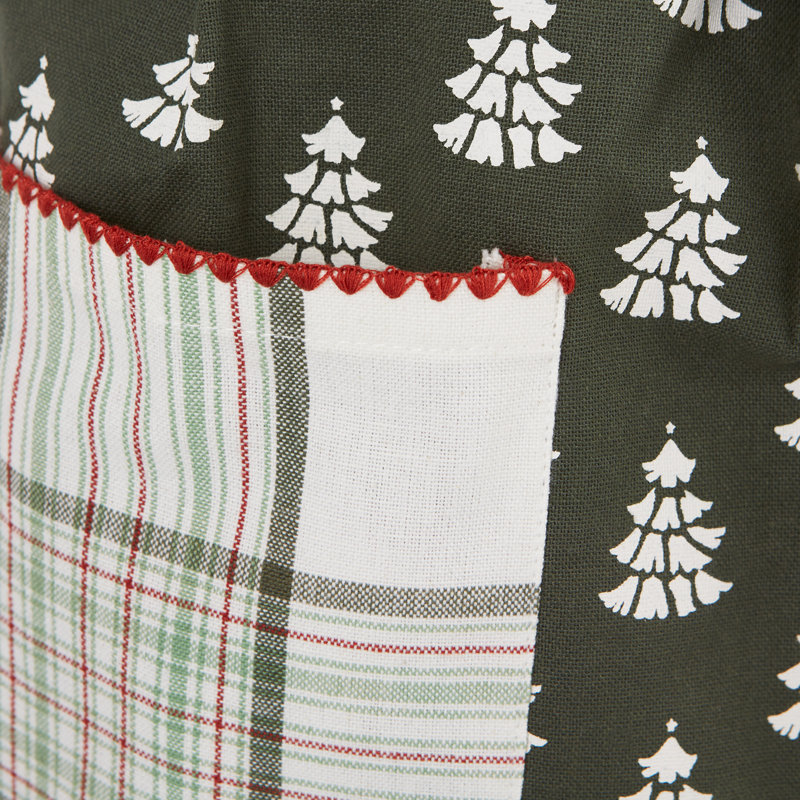 Tablier de Noël à motif floral