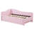 Twin Size Upholstered L-Shaped Upholstered Daybed With Pop Up Trundle, Pink-787109793