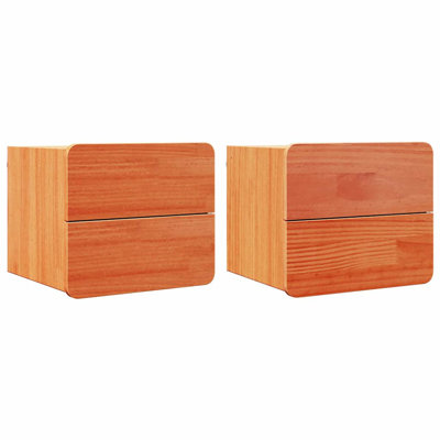 Bedside Table 2 Pcs 39 X 34 X 33 Cm Solid Pinewood