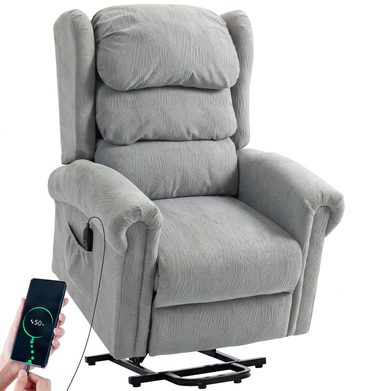 95 cm Wide Velvet Lift Assist Recliner