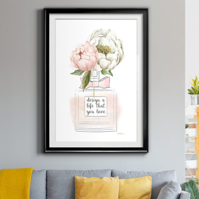 Parfum floral II - Estampe botanique vintage, encadrée sous verre acrylique, décoration murale pour salon et salle à manger.