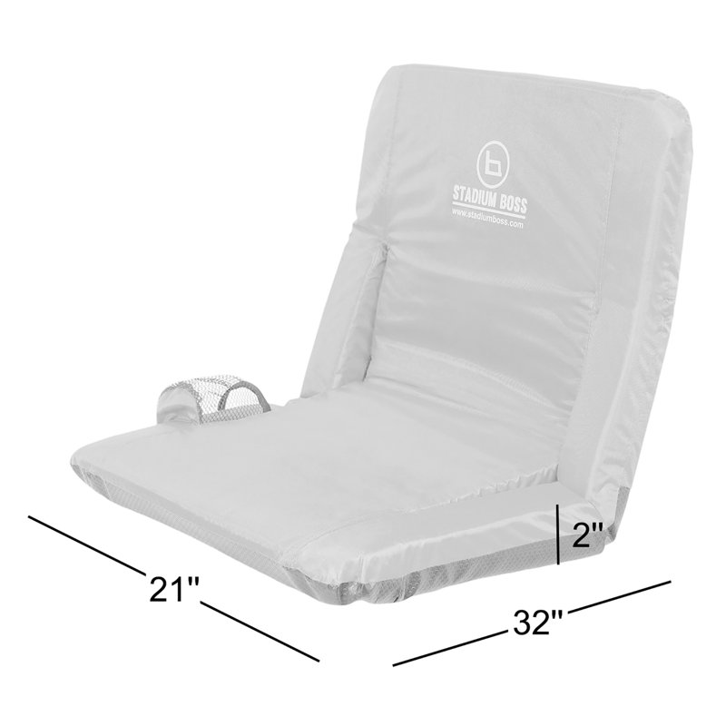 Chaise de stade rembourrée et rembourrée inclinable avec coussin de siège - sièges de stade portatifs avec support pour le dos, 6 positions d'inclinaison, accoudoirs et sangles de transport pour le sport, le camping ou la plage, orange