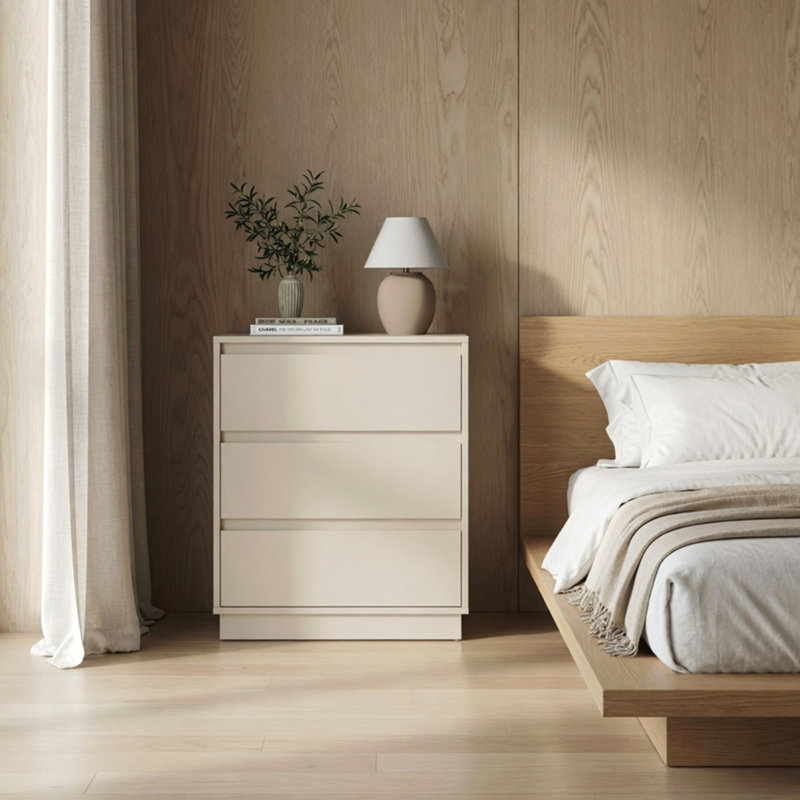 Ensemble de 2 tables de chevet en bois Morden de 23,6 po de large avec 3 tiroirs