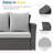 67.7" All-Weather Wicker 3-Seat Patio Sofa with Thick Gray Cushions & Black Frame