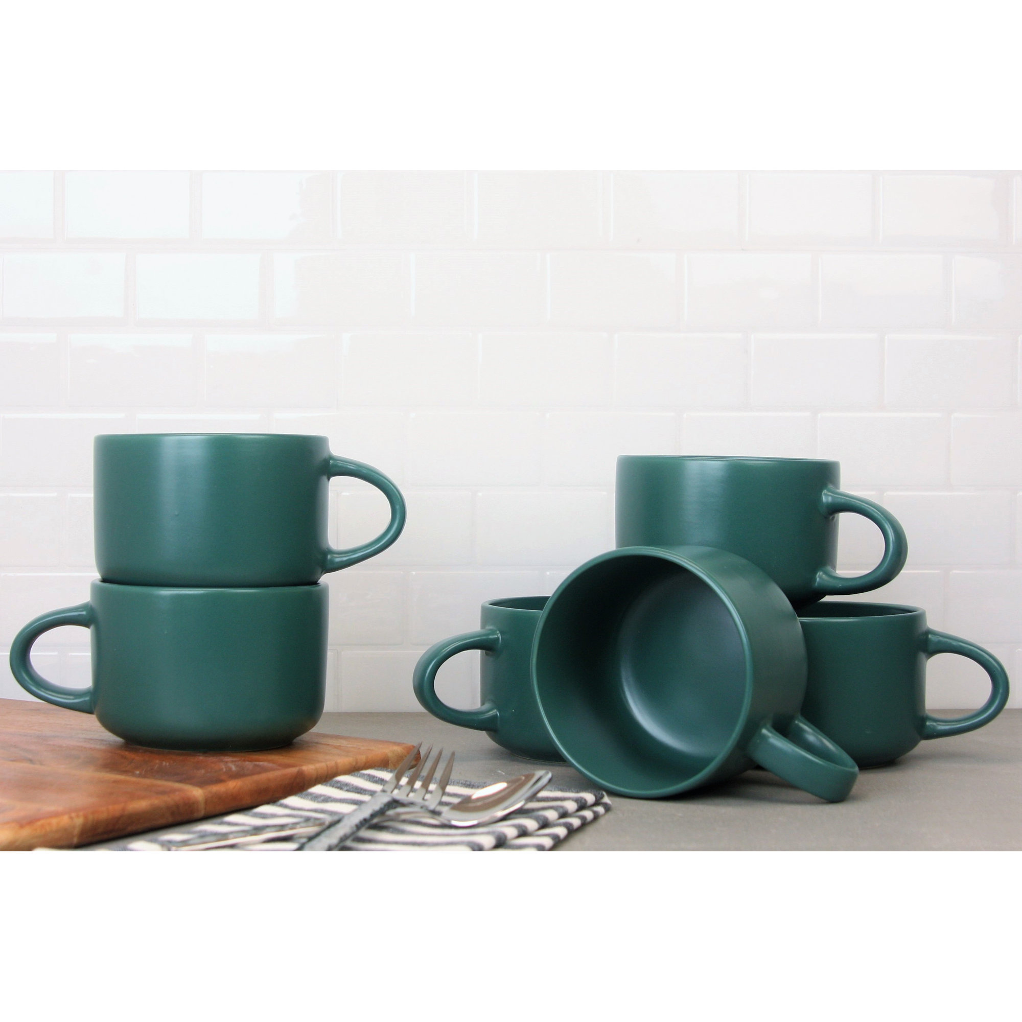 Wazee Matte Oversized 22 oz Mug, Emerald Green