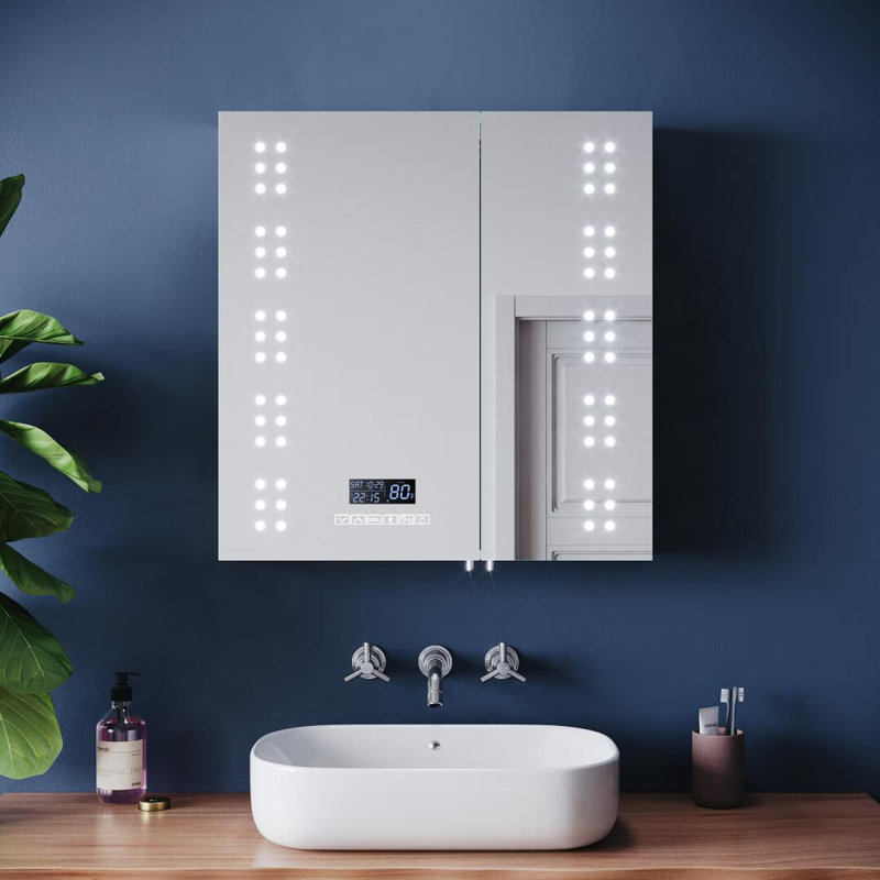 63mm W 65mm H Medicine Cabinet Mirror 3 Adjustable