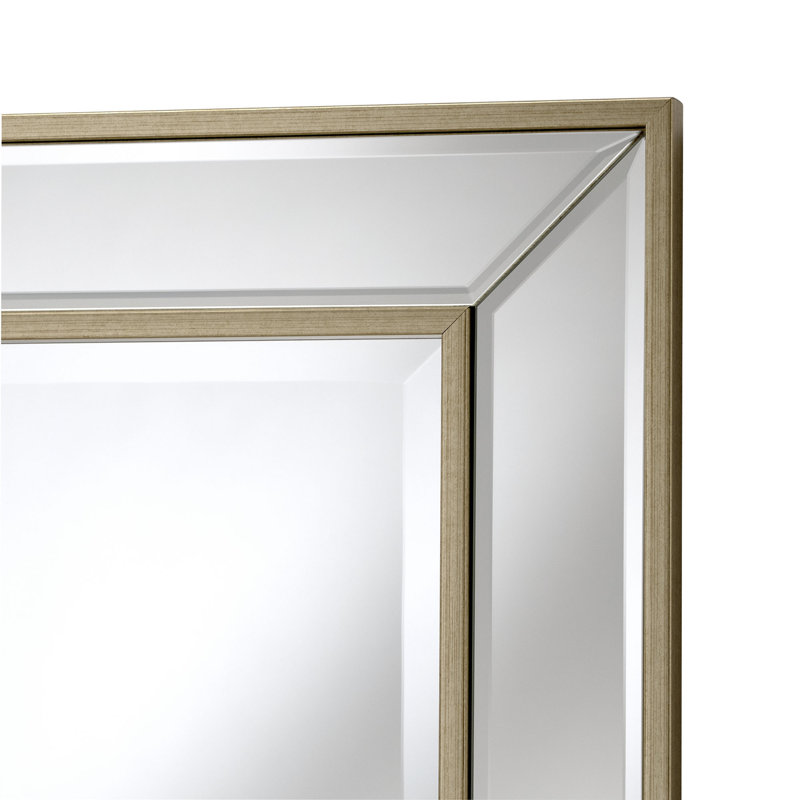 Seamus Bevelled Angled Framed Wall Mounted Accent Mirror, Soft Gold, 77cm H x 105cm W