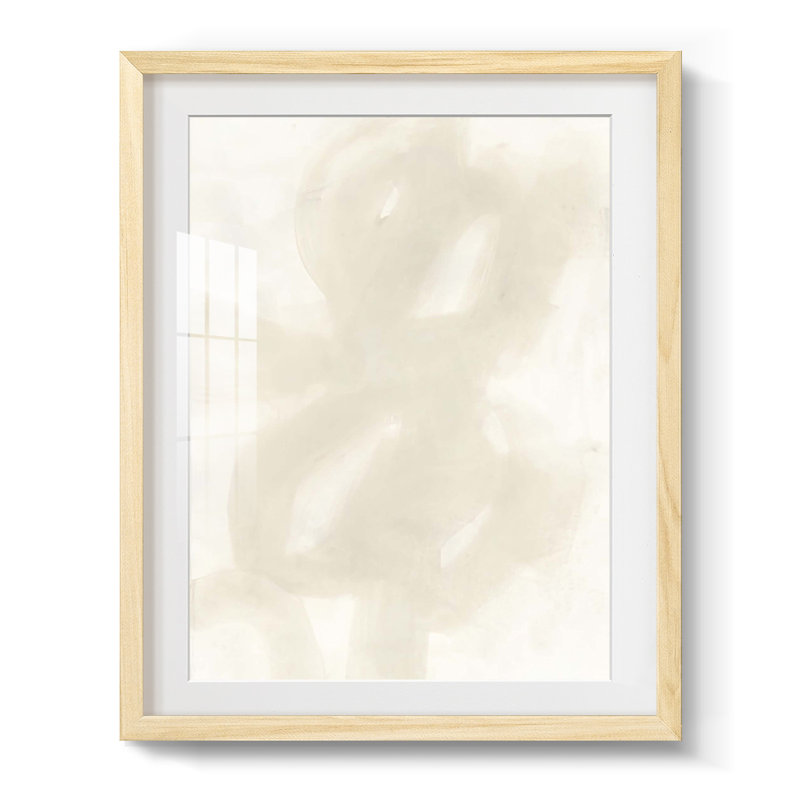 Silencieux II, Blanc, Papier avec cadre naturel