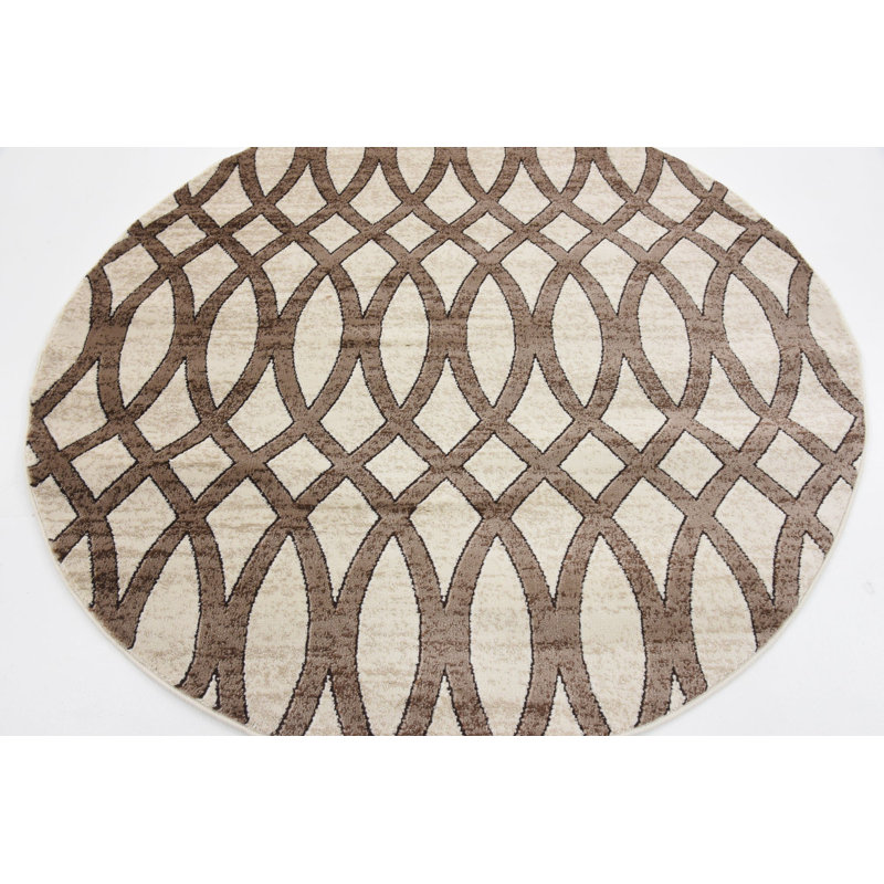 Emigdio Abstract Indoor Rug, Round 5'
