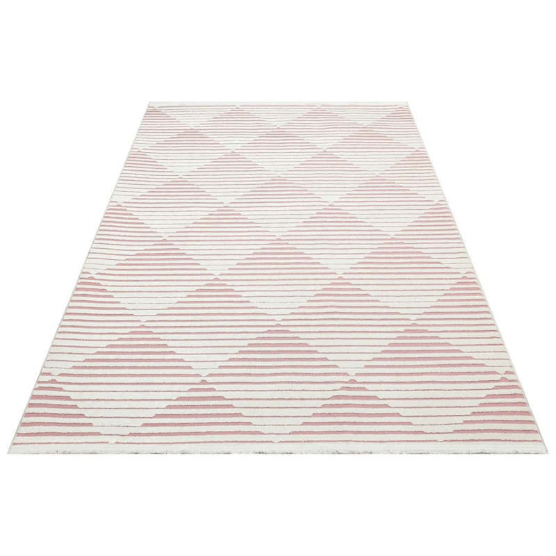 Clennie Geometric Recycled P.E.T Indoor / Outdoor Area Rug, Rectangle 160 x 220cm