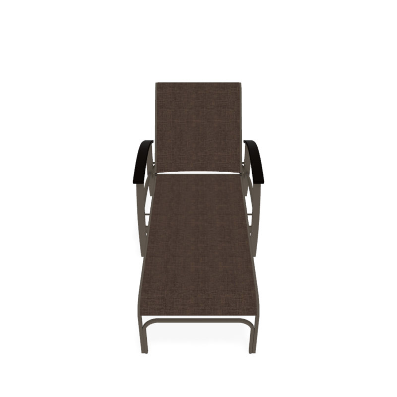 Askar Outdoor Rust-Resistant Metal Chaise Lounge, Mocha Sunbrella®, Gloss White, Kona P10