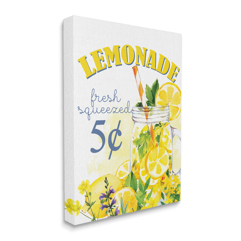 Pot de fruits frais pressé de limonade d'été, Toile tendue, H 16 po x l 20 po