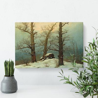 Cairn in Snow by Caspar David Friedrich - Wrapped Canvas