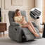 Fauteuil inclinable manuel avec porte-gobelets et poches latérales gris-1745422089