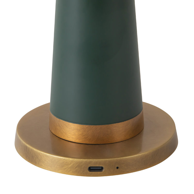 Clemence 11-in Red dimmable LED Table Lamp, Green