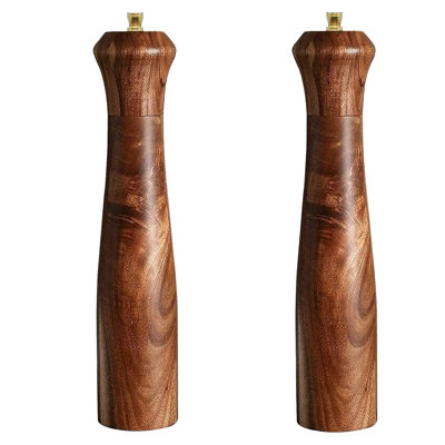 Acacia Wood Salt And Pepper Grinder Set, Adjustable Manual Mill With Ceramic Grinder, Refillable Kitchen And Dining Tableware Gift Set