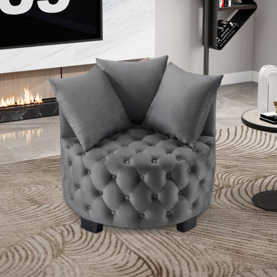 Chaise d'appoint contemporaine rembourrée et capitonnée