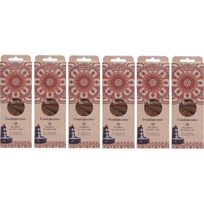 Hosley Frankincense Backflow Brown Incense Cones, Long Lasting Aroma for Positivity & Pure Air, Wood Powder, Aromatherapy for Stress Relief, Air Purifier & Cleansing, Gift Set - Pack of 120 Cones