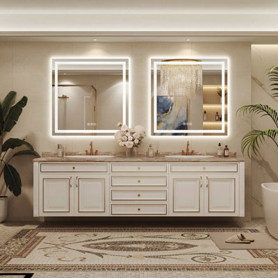 Lunara UL Certified Front Light and Backlit LED Anti-Fog Bathroom Vanity Mirror 5mm Premium Tempered Glass