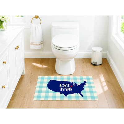 Tapis de toilette rectangulaire absorbant antidérapant vichy EST 1776