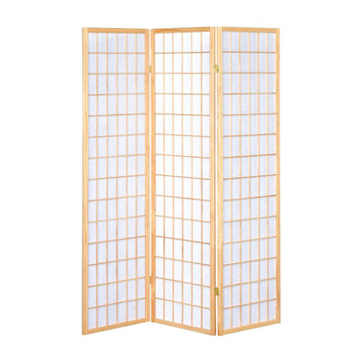 Paravent naturel avec cadre en bois, panneaux de papier blanc - 0,75 po de largeur pour décorer les espaces