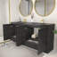 Ensemble de meuble-lavabo autoportant 70,8 po Monterey + double lavabo en acrylique noir renforcé-808941071