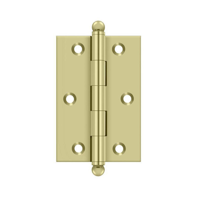 3'' x 2'' Butt Bearing Hinge, Unlacruered Brass
