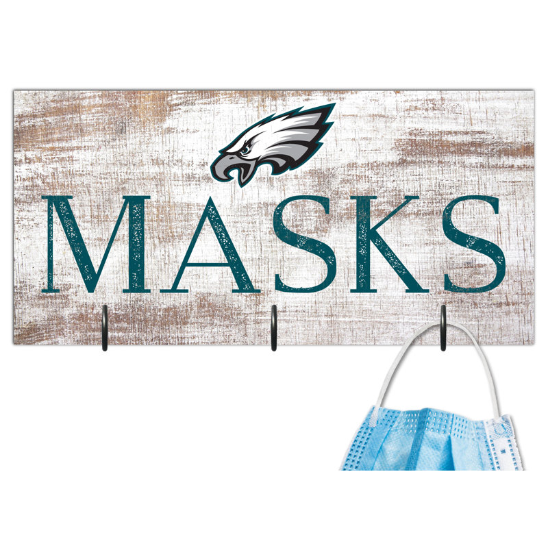 3 - Hook Wall Mounted Coat Rack, Philadelphia Eagles