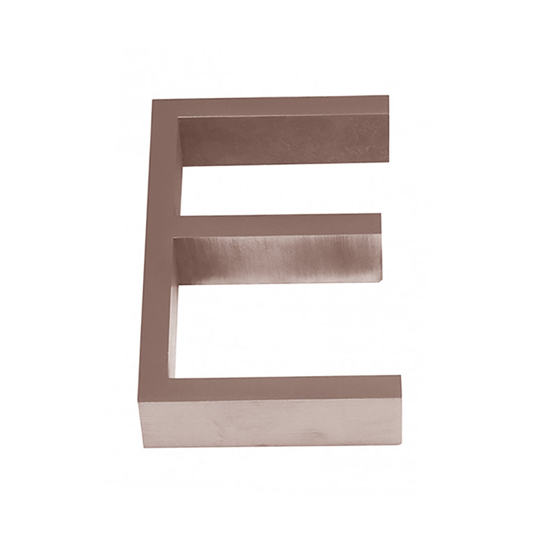 5" Floating Mount House Letter, E, Satin Stainless Steel