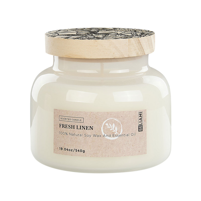 Scented Jar Candle, White, Fresh