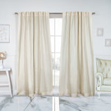 Linen Blend Semi Sheer Rod Pocket And Back Tab Curtain (Single Panel)