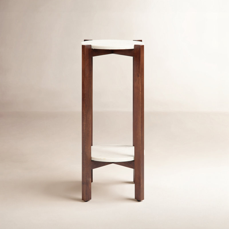 Table de bout en marbre Oakdale, Noyer brun, L 12 po x H 24 po