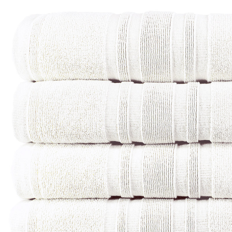 Turkish Cotton Plush Bath Towel, White