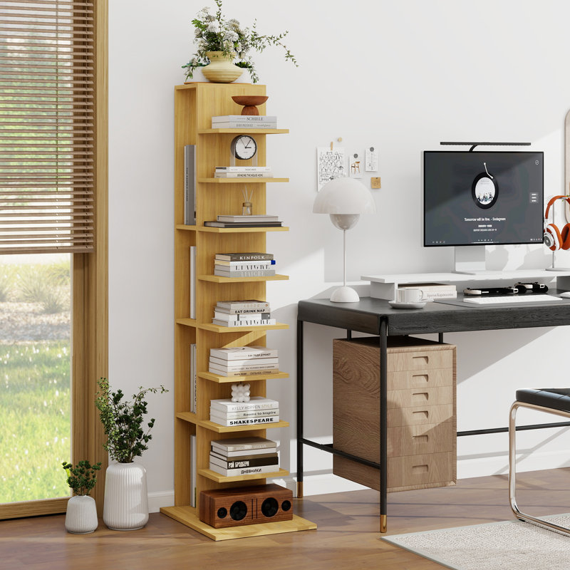 63.2" Narrow Bookshelf, 13-Tier Bookcase For Small Space, Modern Corner Book Shelf With Storage For Home Office
