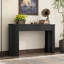 Table d'entrée avec design cannelé TREXM, console moderne avec rangement, plateau ovale et 2 tiroirs pour l'entrée et le salon (noir)-124923081