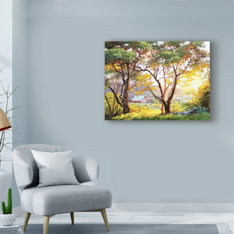 « bruni landscape », reproduction de peinture à l’acrylique sur toile tendue, H 14 po x l 19 po x P 2 po