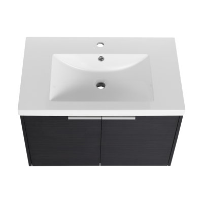 Meuble-lavabo avec portes à fermeture amortie et lavabo, 30 pouces, pour petite salle de bain, 30x18-00630 BCT (emballage démonté)