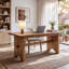 Bureau de direction 63 "en bois massif Farmhouse