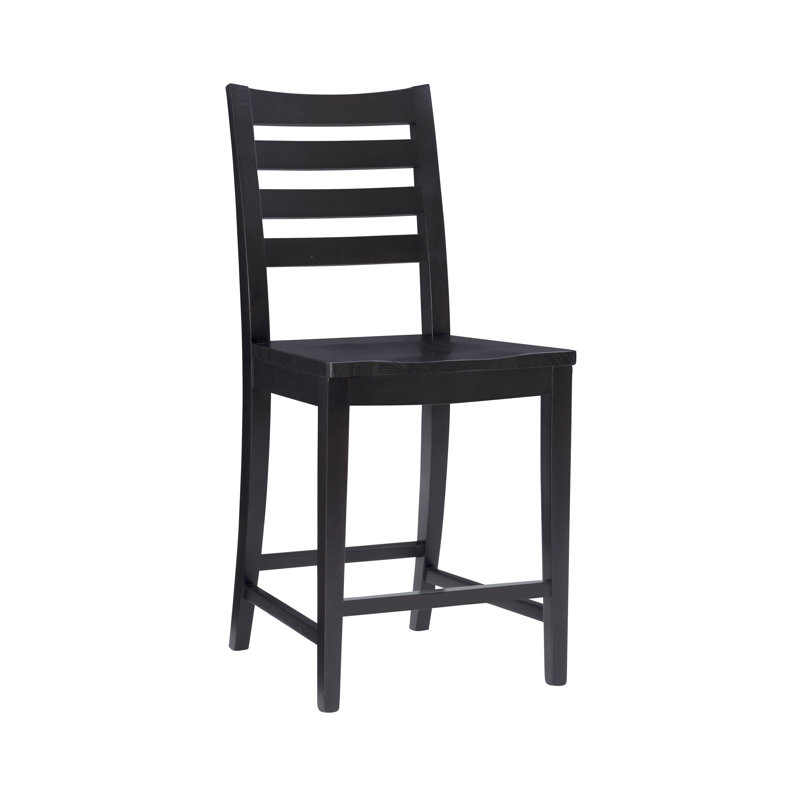 Sandra Solid Beech Wood 22.5" Seat Counter stool, Black